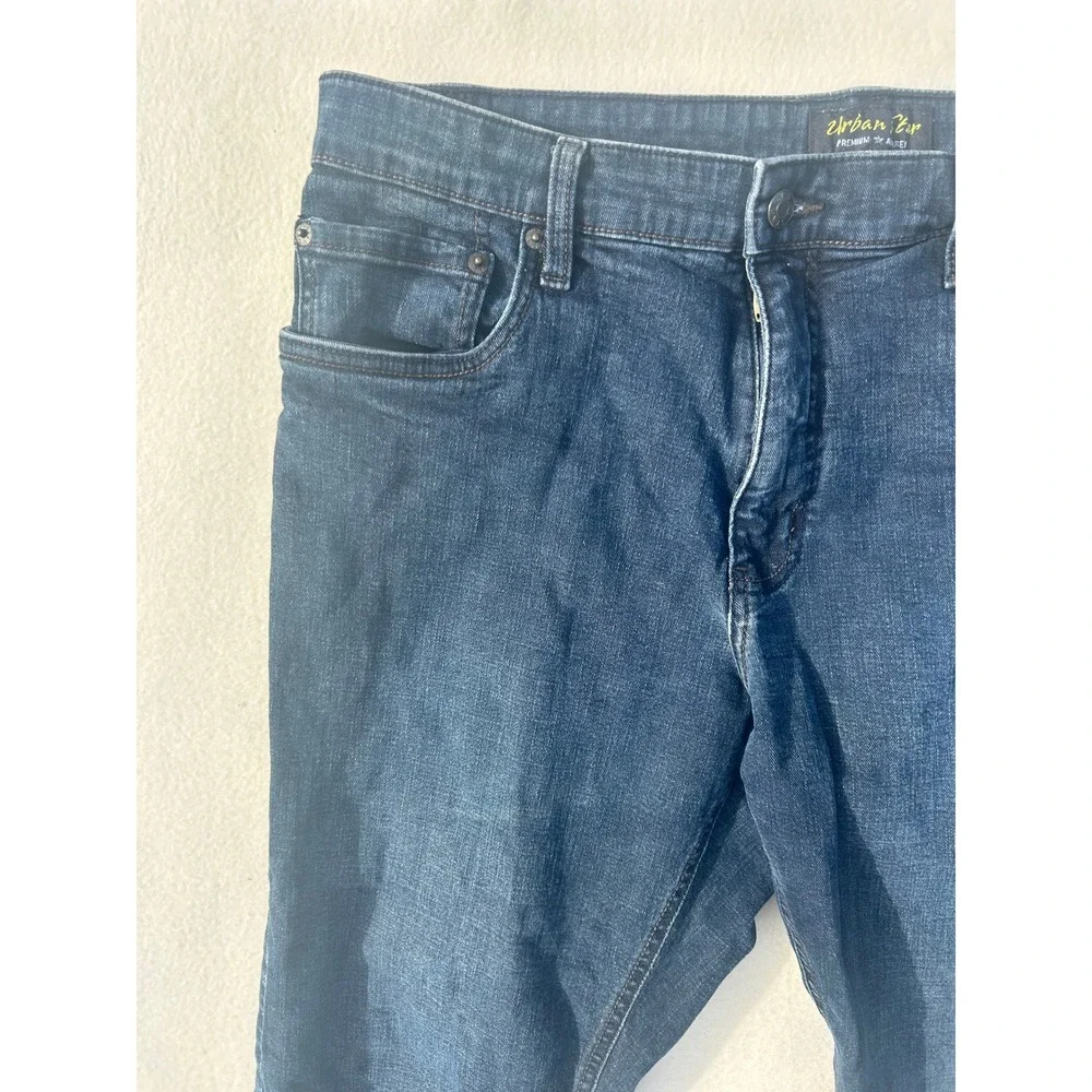 Urban Star Mens Premium Apparel Straight Leg Jeans Dark Wash Blue 36x34